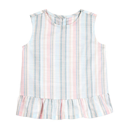 Carter's Toddler Girls Scoop Neck Sleeveless T-Shirt, 4t, Blue