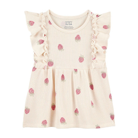 Carter's Toddler Girls Scoop Neck Sleeveless Peplum Top, 2t, White