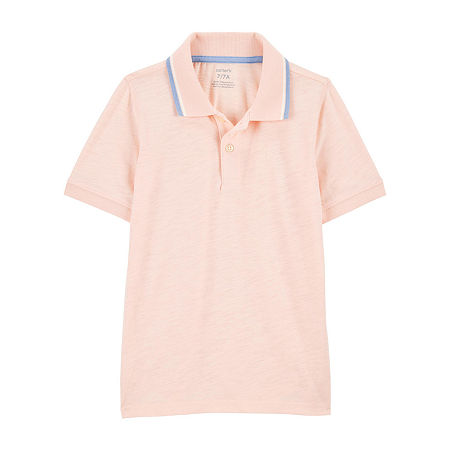 Carter's Little & Big Boys Short Sleeve Polo Shirt, 14, Pink