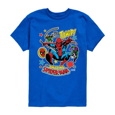 Disney Collection Little & Big Kid Boys Crew Neck Short Sleeve Spiderman Graphic T-Shirt