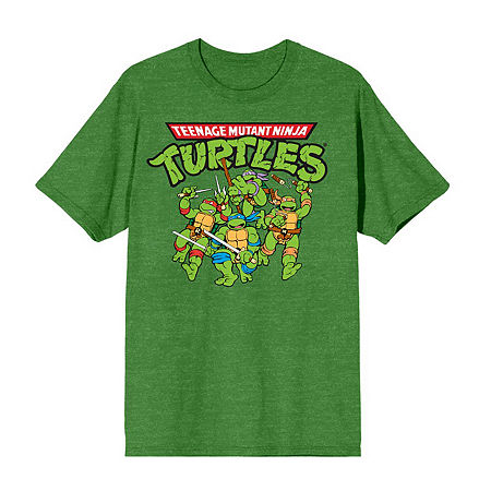 Mens Short Sleeve Teenage Mutant Ninja Turtles Graphic T-Shirt, Medium, Green