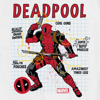 Mens Short Sleeve Deadpool Marvel Graphic T-Shirt