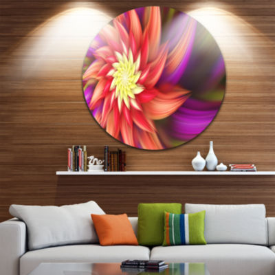 Design Art Large Red Purple Alien Flower Floral Round Circle Metal Wall ArtJCPenney, Color Purple