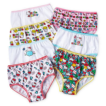Hello Kitty Sanrio Girls' 100% Cotton Underwear, 7 Pack Panties
