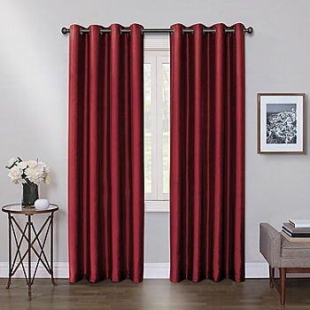 Silver Grommets Panels 100% Blackout 3 Layered Bay Window Curtain 1 Set Burgundy 