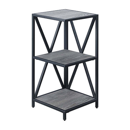 Tucson 3 Tier Corner Bookshelf, One Size, Gray