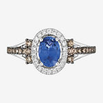 Le Vian Grand Sample Sale Ring featuring 3/4 cts. Cornflower Ceylon Sapphire™, 1/3 cts. Chocolate Diamonds® , 1/5 cts. Nude Diamonds™  set in 14K Vanilla Gold®