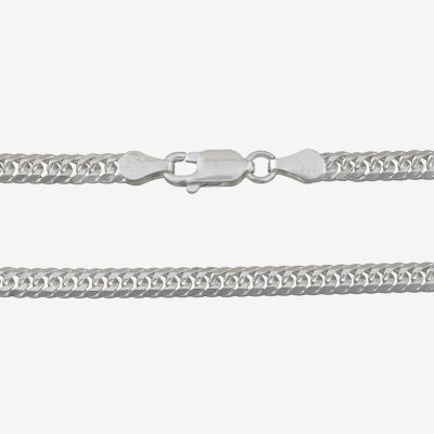 Made in Italy Sterling Silver Inch Solid Curb Chain Necklace