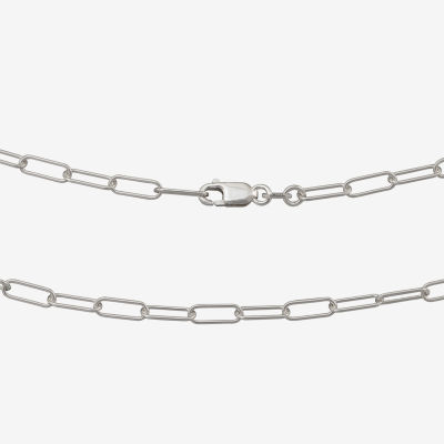 Made in Italy Womens 18 Inch Sterling Silver Link Necklace