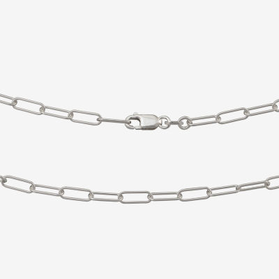 Made in Italy Womens Sterling Silver Inch Link Necklace