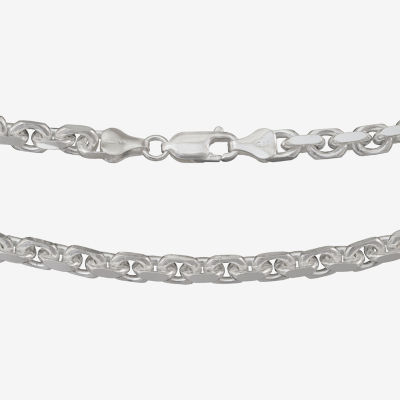 Made in Italy Unisex Adult Sterling Silver 9 Inch Solid Cable Chain Bracelet