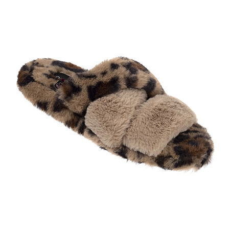  -Cuddl Duds Faux Fur Slide Womens Slip-On Slippers