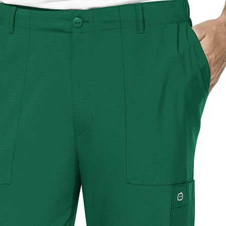 Wink W123 Flat Front Cargo Pocket Mens Moisture Wicking Wrinkle Resistant Quick Dry Scrub Pants, X-small, Green