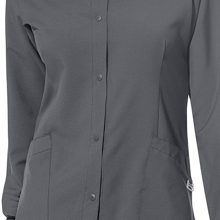 Wink W123 Crew Neck Warm Up Womens Plus Moisture Wicking Wrinkle Resistant Quick Dry Scrub Jacket, Xx-large, Gray