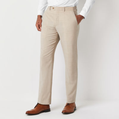 Yayu Mens Stretchy Fit Casual Dress Pants Straight Leg Flat Front Formal Trouser