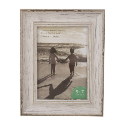 Northlight 5" X 7" White Distressed Vintage Tabletop Frame