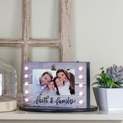 Northlight 4" X 6" Led Faith & Family Frame With Photo Clip