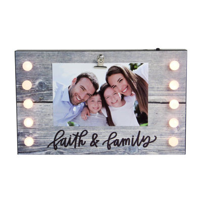 Northlight "4"" X 6"" Led Faith & Family Frame With" Photo Clip