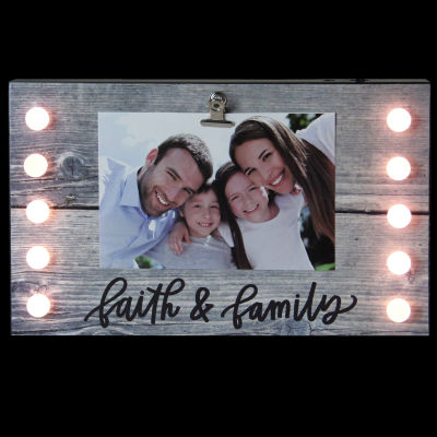 Northlight 4" X 6" Led Faith & Family Frame With Photo Clip
