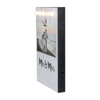 Northlight 4" X 6" Led Mr & Mrs Frame With Photo Clip