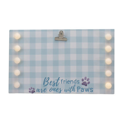 Northlight 4" X 6" Led  "Best Friends With Paws" Canvas With Photo Clip