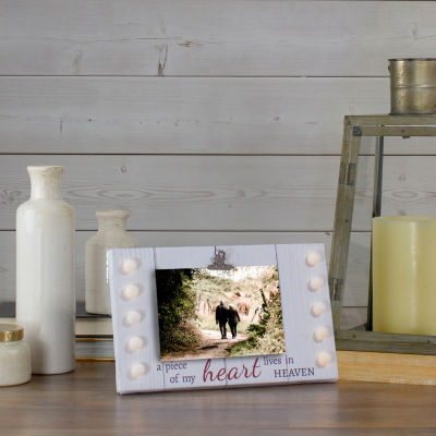 Northlight 4" X 6"Led "My Heart Lives In Heaven" Canvas With Photo Clip