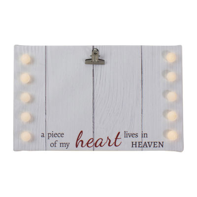 Northlight 4" X 6"Led "My Heart Lives In Heaven" Canvas With Photo Clip