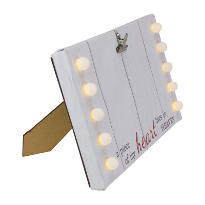 Northlight "4"" X 6""Led ""My Heart Lives In Heaven"" Canvas With" Photo Clip