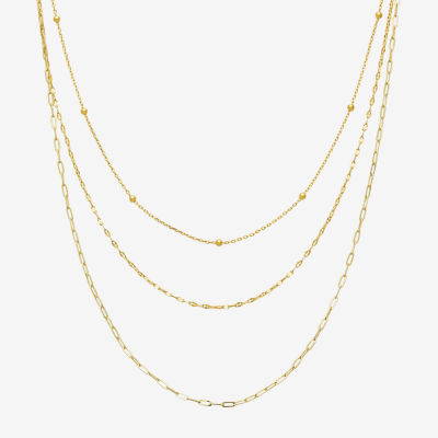 Silver Reflections 16/18/20 Inch 3-pc. 14K Gold Over Brass 20 Inch Link Necklace Set