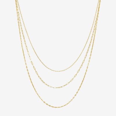 Silver Reflections 16/18/20 Inch 3-pc. 14K Gold Over Brass 20 Inch Link Necklace Set