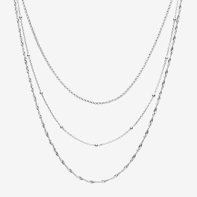 16/18/20 Inch 3-pc. Pure Silver Over Brass 20 Inch Link Necklace Set