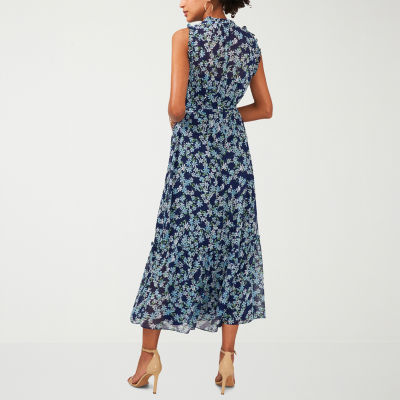 MSK Sleeveless Floral Midi Fit + Flare Dress