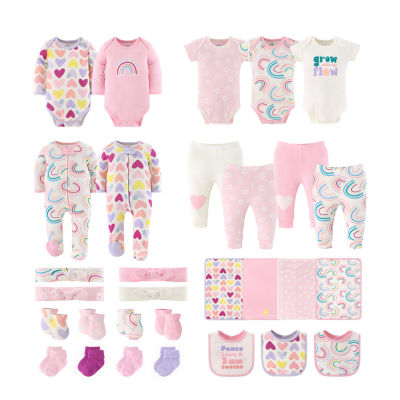 The Peanutshell Pretty Sweet 0-3m Baby Girls 30-pc. Baby Clothing Set