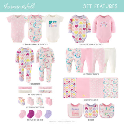 The Peanutshell 0-3m Pretty Sweet Baby Girls 30-pc. Baby Clothing Set