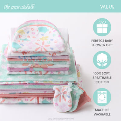 The Peanutshell 0-3m Ocean Flower Baby Girls 23-pc. Baby Clothing Set