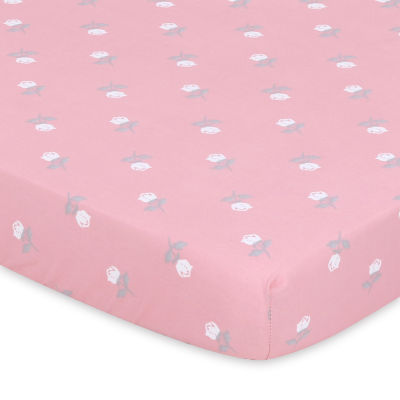 The Peanutshell Pink Roses 3-pc. Playard Sheet