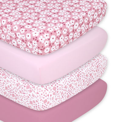 The Peanutshell Daisy 4-pc. Crib Sheet