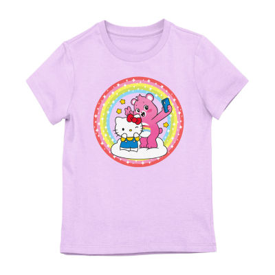 Little & Big Girls Crew Neck Short Sleeve Care Bears Hello Kitty Graphic T-Shirt