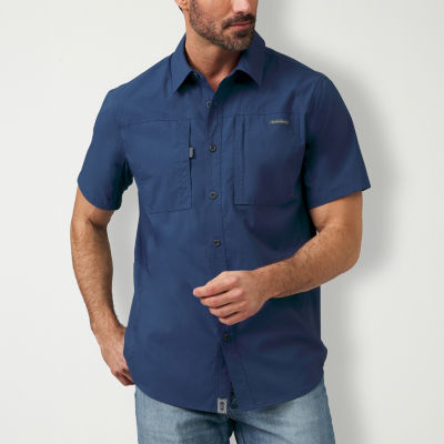 Free Country Acadia I Nylon Spandex Mens Stretch Fabric Short Sleeve Button-Down Shirt