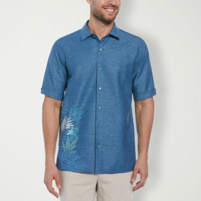 Cubavera Mens Classic Fit Short Sleeve Button-Down Shirt