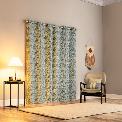 Sun Zero Percy Milford Print Energy Saving 100% Blackout Grommet Top Single Curtain Panel