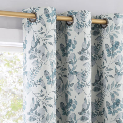 Sun Zero Percy Milford Print Energy Saving 100% Blackout Grommet Top Single Curtain Panel