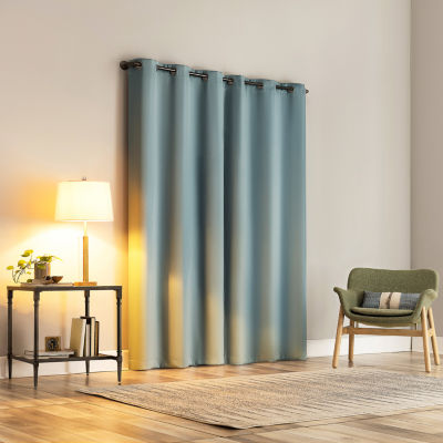Sun Zero Percy Solid Energy Saving 100% Blackout Grommet Top Single Curtain Panel