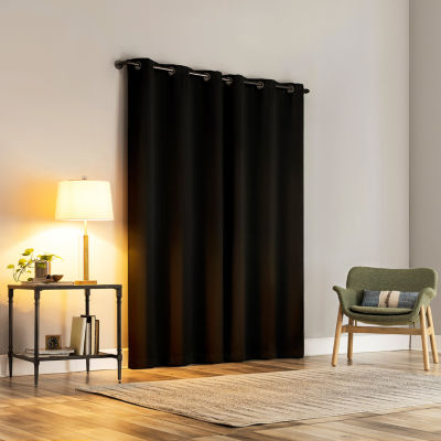 Sun Zero Percy Solid Energy Saving 100% Blackout Grommet Top Single Curtain Panel