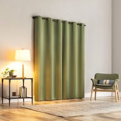 Sun Zero Percy Solid Grommet Top Energy Saving 100% Blackout Single Curtain Panel