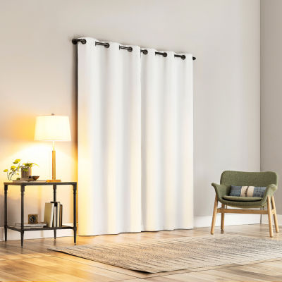 Sun Zero Percy Solid Energy Saving 100% Blackout Grommet Top Single Curtain Panel