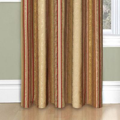 Waverly Stripe Ensemble Light-Filtering Rod Pocket Single Curtain Panel