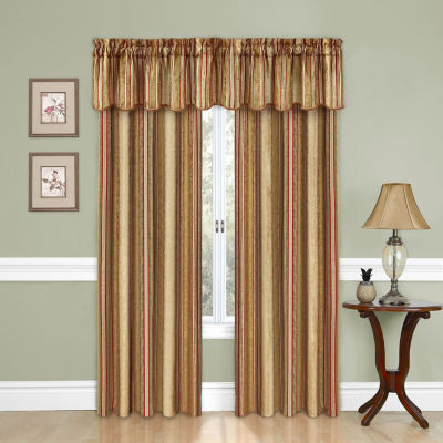 Waverly Stripe Ensemble Light-Filtering Rod Pocket Single Curtain Panel