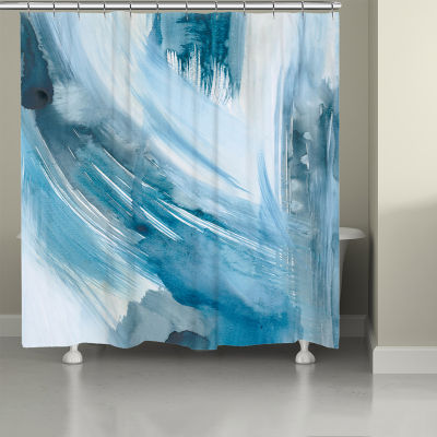The Kathy Ireland Abstract Blues II shower Curtain