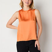 Petites Product_size Sleeveless Orange Tops for Women - JCPenney